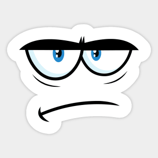 grumpy funny face Sticker